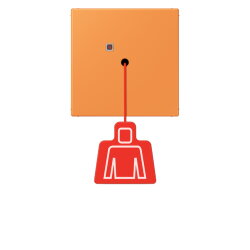 Jung Notrufsystem Zugtaster, Serie LS, orange clair...