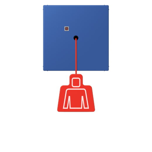 Jung Notrufsystem Zugtaster, Serie LS, bleu outremer 59 NRSLC0834ZT253