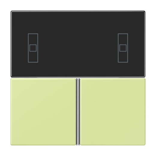 Jung Tastensatz 3fach, F40 Raumcontroller, Serie LS, vert jaune clair LC4093TSA222