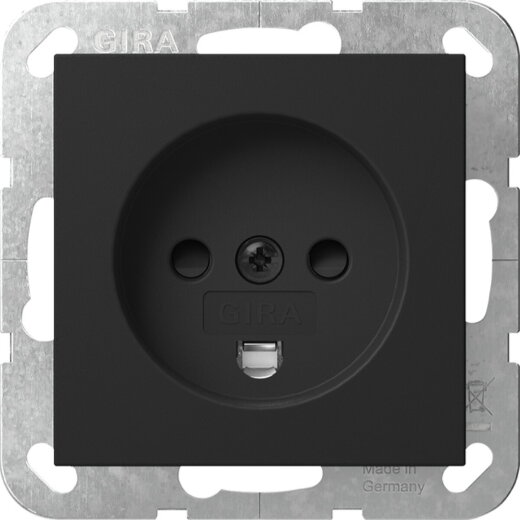Gira Steckd. Dänisch SH System 55 Schwarz m 4422005