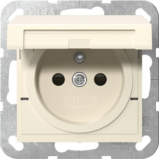 Gira Steckd. Erdstift KD + SH System 55 Cremeweiß 448801