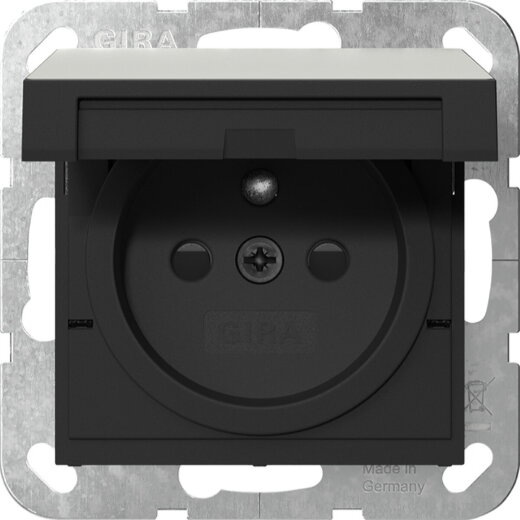 Gira Steckd. Erdstift KD + SH System 55 Edelstahl 4488600