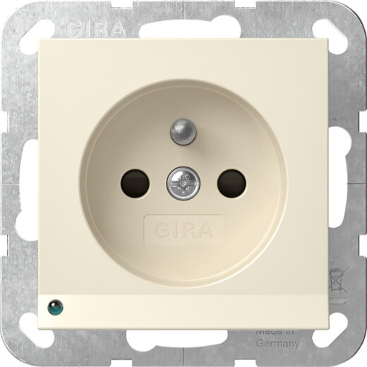 Gira Steckd. Erdstift LED-Leuchte + SH System 55 Cremeweiß 448901