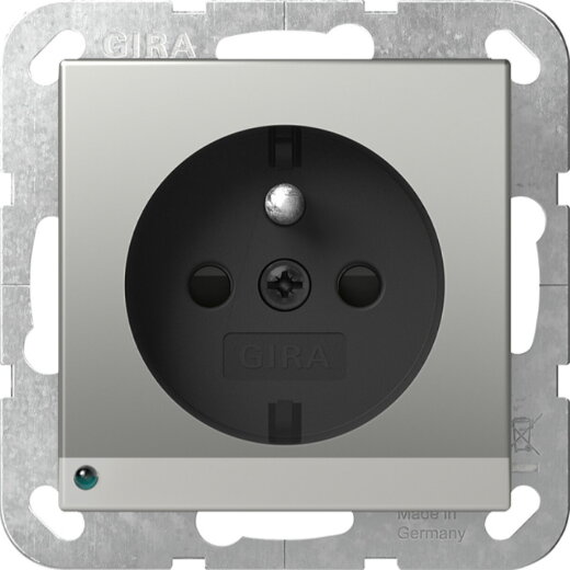 Gira Steckd. Erdstift LED-Leuchte + SH System 55 Edelstahl (lack.) 4489600