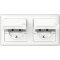 Gira SCHUKO KD + Set IP44 + Rahmen 2f Standard 55 Reinweiß 415803