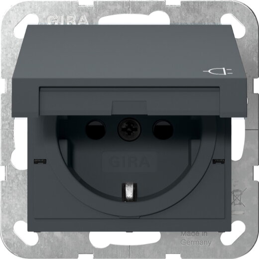 Gira SCHUKO KD + SH System 55 Anthrazit 441428