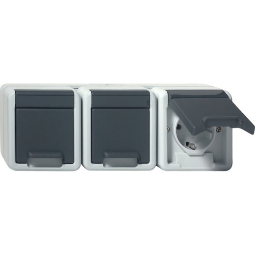 Gira SCHUKO 3f waager. KD WG AP Grau 478930