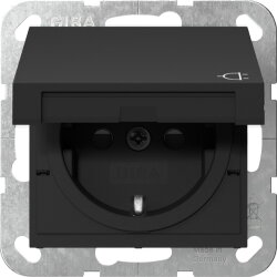 Gira SCHUKO KD + SH System 55 Schwarz m 4414005