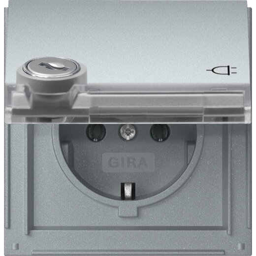 Gira SCHUKO KD Schloss sortiert + BSF Gira TX_44 F Alu 446765