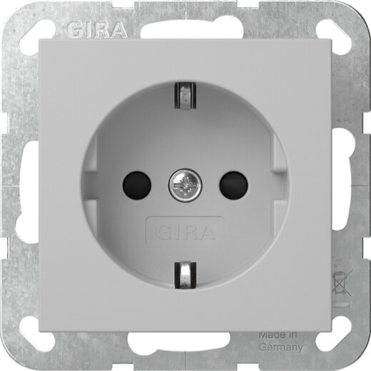 Gira SCHUKO LED-Leuchte + SH o.Kr. System 55 Grau m 4755015