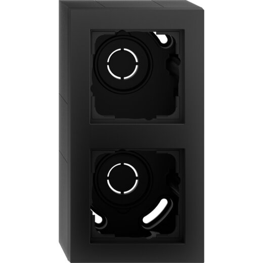 Gira AP-Gehäuse 2f + Rahmen Gira E2 Schwarz m 106209