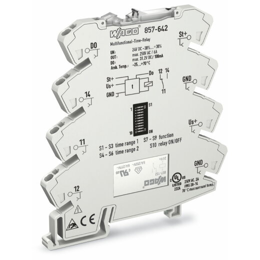 WAGO Zeitrelaismodul Eingangsnennspannung DC 24 V Grenzdauerstrom 6 A 857-642