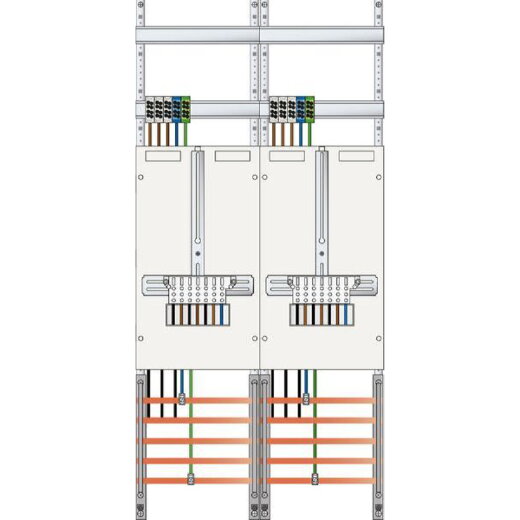 ABN Zählerfeld 3Pkt 2Z Klemmstein/ZSK 5polig 500x1050mm Z27520