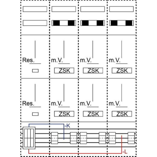 ABN Querverdrahtungssatz ARLUX25K v.NH-Element zu SS kurz ARLUX25-K