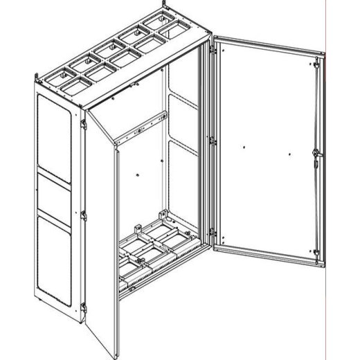 ABN Standgehäuse NS512PB BxHxT:1340x1890x500mm-offen Br.5 NS512PB