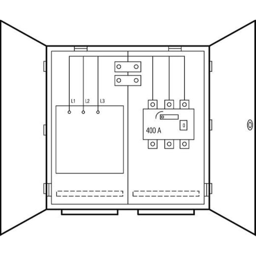 ABN Wandlermessschrank WMS11155 250A LS3x400A 800x800x225mm 5-p WMS111-55