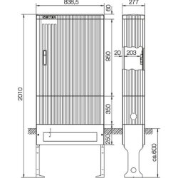 ABN ESPRO-Anschlusssäule SL207VT H:205mm 3-FB BauH:7...