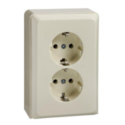 ELSO Steckdose 2fach 16A RENOVIERUNG perlweiß