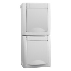 HHG Pacific Schuko Steckdose 2fach senkrecht 90591186-DE...