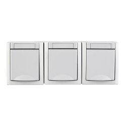 HHG Pacific Schuko Steckdose 3fach waagrecht 90591599-DE...