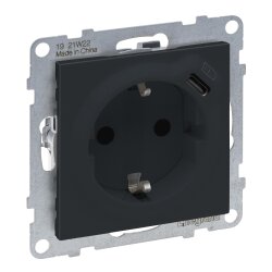 Legrand Steckdose SCHUKO SEANO+USB-C m.Steckklemmen anthr