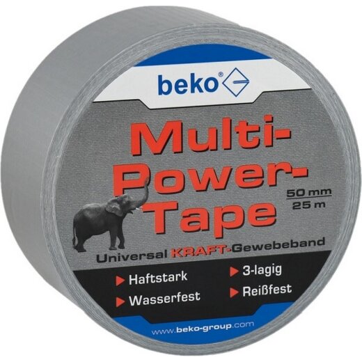 BEKO Kraft-Gewebeband Multi-Power-Tape 50mmx25M silber