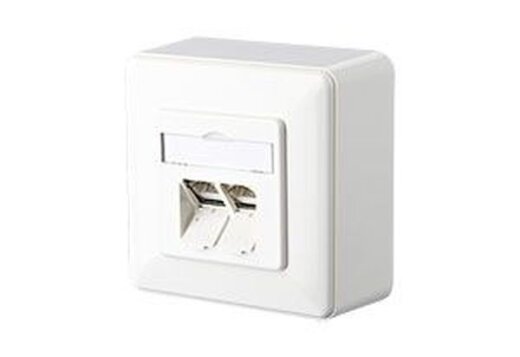 METZ Datenanschlussdose Cat6A 2xRJ45 E-DAT C6A 8/8(8) AP reinweiss