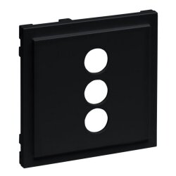 Legrand Abdeckung SEANO f.3-f.RCA Cinch-Anschlussdose sw