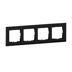 Legrand Rahmen SEANO Natura 4-f.Black Smoked Glass