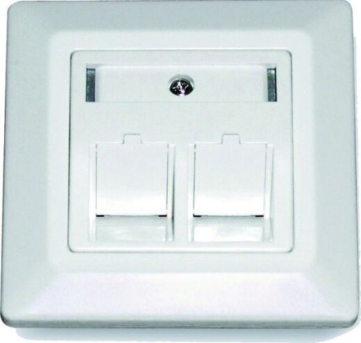 Dätwyler Unilan-Dose UPK 2xKS 1/8 leer RAL9010 schräg