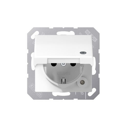 Jung Steckdose SCHUKO SPAS1520XKLKOWW m.Klappd.m.Funkt.
