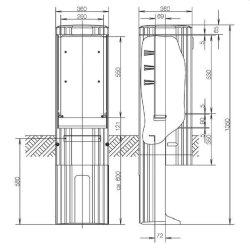 ABN Freiluftsäule SL135P FB1 BH3 H: 1350mm...