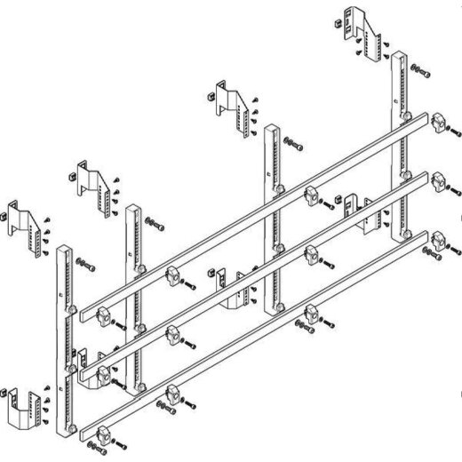 ABN Sammelschienenmodul tief 185mm mit CU 30x10mm 3polig 150mm MTSC55963