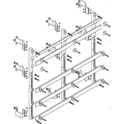 ABN Sammelschienenmodul flach 185mm mit CU 50x10mm 5polig 150mm MFSC48985