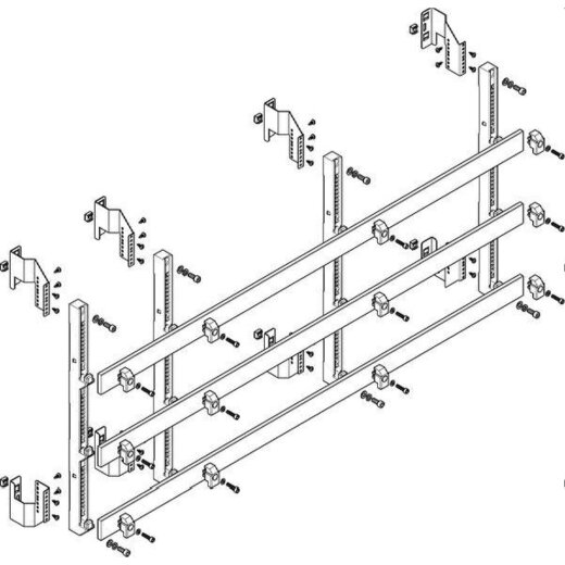 ABN Sammelschienenmodul tief 185mm mit CU 50x10mm 3polig 150mm MTSC55983