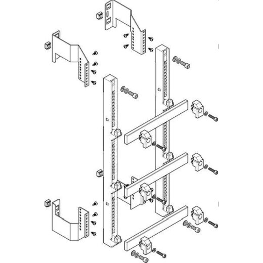 ABN Sammelschienenmodul flach 185mm mit CU 30x10mm 3polig 150mm MFSC15963