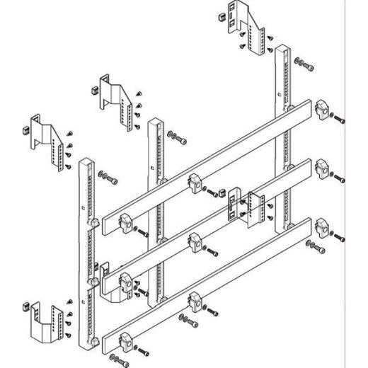 ABN Sammelschienenmodul tief 185mm mit CU 50x10mm 3polig 150mm MTSC35983
