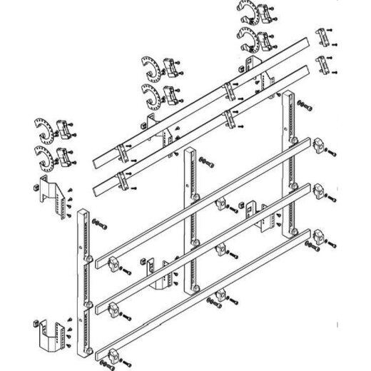 ABN Sammelschienenmodul tief 185mm mit CU 30x10mm 5polig 150mm MTSC47965