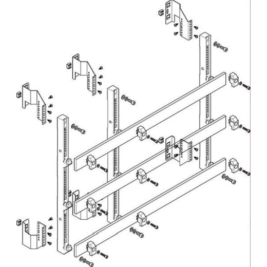ABN Sammelschienenmodul tief 185mm mit CU 60x10mm 3polig 150mm MTSC35993