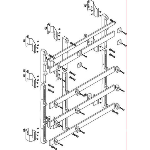 ABN Sammelschienenmodul tief 185mm mit CU 50x10mm 5polig 150mm MTSC38985