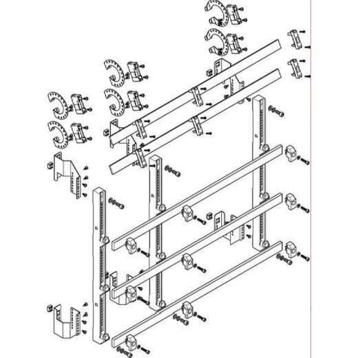 ABN Sammelschienenmodul tief 185mm mit CU 30x10mm 5polig 150mm MTSC37965