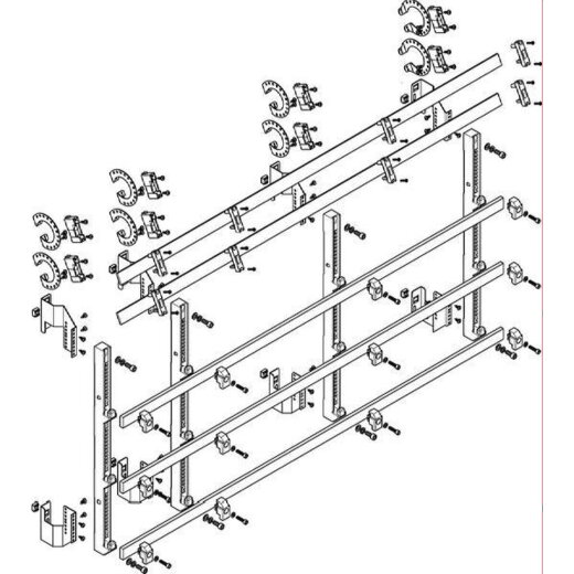 ABN Sammelschienenmodul tief 185mm mit CU 30x10mm 5polig 150mm MTSC57965