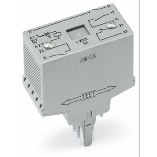 WAGO Relaismodul Eingangsnennspannung DC 24 V 2 Schließer und 2 Öffner grau 286-336/001-000