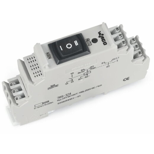 WAGO Relaismodul Eingangsnennspannung DC 24 V 1 Schließer grau 789-324