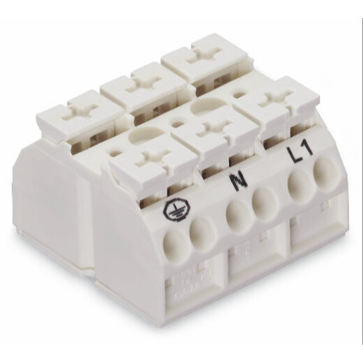 WAGO Geräteanschlussklemme 4-Leiter f. Schraube Mutter M3 PE-N-L1 w