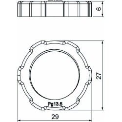 OBO Gegenmutter 116 VDE PG13,5 lichtgrau