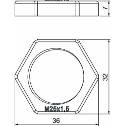 OBO Gegenmutter 116 M M25 PS lichtgrau Polystyrol