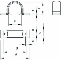 OBO Befestigungsschelle WN7855B3 zweilappig 3mm