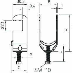 OBO Bügelschelle 2056RS/M mit Metalldruckwanne 16-22mm