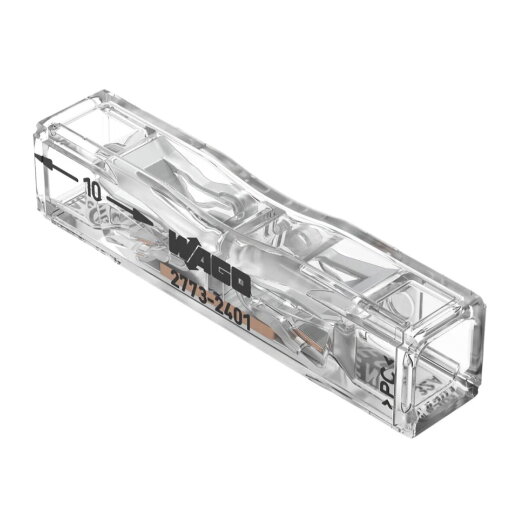 WAGO Durchgangsverbinder zum Stecken für ein- und mehrdrähtige Leiter max. 4 mm? transparent 2773-2401